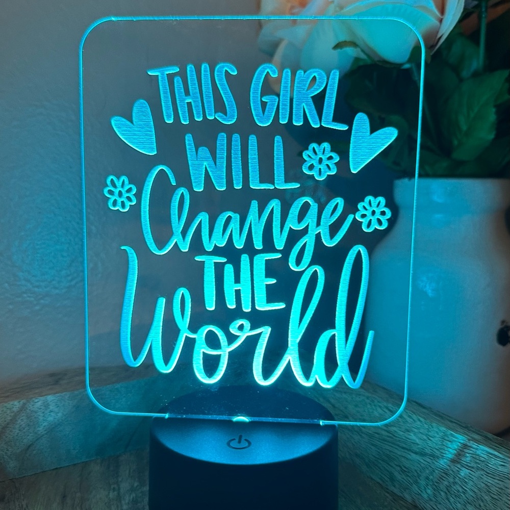 Personalized LED Nightlight This Girl will change the world.